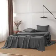 2000TC 4PCS 12 Colors Bed Sheet Set Flat Fitted Pillowcase Queen/King/Double/Single Bed AU