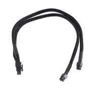 Dual Mini 6 Pin to 8 Pin PCI Express Video Card Power Adapter Sleeved Cable for Mac Pro Tower/Power Mac G5 15-inches black