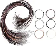48 Pcs Leather Necklace Cord with Clasp for Jewelry Making Bracelet Beads