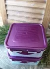 Lock N Lock Food & Storage Containers Set of 2 Square with Mulberry Purple Lids