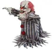 Animated Clown Jumping Laughing Light Up Eyes Halloween Haunted House Décor Prop