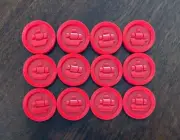 King Me! Official Red Checkers Extra/Replacement Game Pieces Set of 12 Crimson