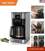 12-Cup Drip Coffee Maker With Lcd Touch Display, Programmable Coffee Pot Mach...
