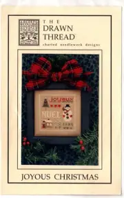 The Drawn Thread JOYOUS CHRISTMAS Sampler Cross W/ Buttons & Red Jade Hearts