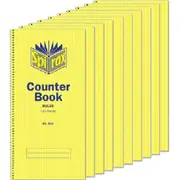 10 Pack Spirax 543 Counter Book Spiral Bound Feint Ruled 120 Page 297x135mm