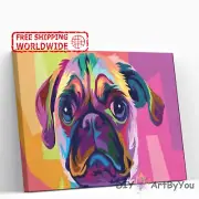 Paint By Numbers Kit Dog Animal Abstract Draw Decor Canvas Beginner Kids DIY Art