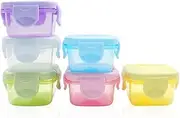 LELE LIFE 6Pcs Mini Food Storage Containers, Leakproof Lids, Condiment Sauce Containers, Mini Freezer Storage Containers Airtight Containers, Dishwasher Freezer and Microwave Safe, 2oz