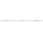Silver 25cm Solid Cabletriple Bead Anklet