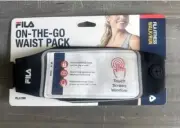 FILA On The Go Waist Pack Black Touch Screen Window 6”x3” Running Athletic New