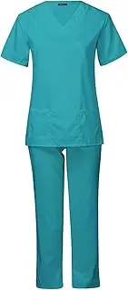[ａ aternee] Women Scrub Uniform Set Work Clothes Soft Nurse for Yoga Beauty Center