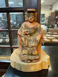 在飛比找Yahoo!奇摩拍賣優惠-（河東堂）清代紅磚胎媽祖神像，年代久遠的古董收藏。