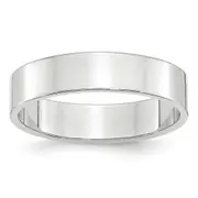 Solid 18K White Gold 5mm Light Weight Flat Men's/Women's Wedding Band Ring Size 7