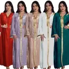 Ramadan Abaya Women Hooded Moroccan Caftan Maxi Dress Dubai Muslim Party Kaftan