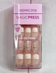 DASHING DIVA MAGIC PRESS OH CALIDORNIA MANI SLIM FIT FRENCH CANVAS PLAID NAILS