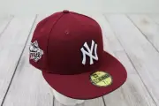 NEW Hat Club Exclusive Aux Pack Vol 2 New York Yankees Cardinal Red Fitted 7 1/2