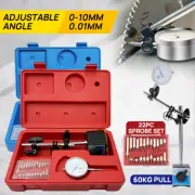 Dial Indicator Gauge Magnetic Base 0-10mm 0.01mm Accuracy 22 Indicator Point Set