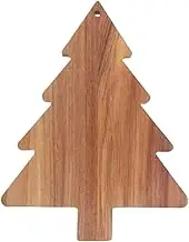 Sleek Design Charcuterie Board, Wooden Christmas Tree Cutting Board, Holiday Cheese Serving Tray, Christmas Platter Serving Tray with Handle 38x24x1.3cm for Kitchen, Wood Color