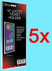 5 Ultra Pro 1/4" Lucite Ticket Holders Currency Stub Event Sports Concert Case