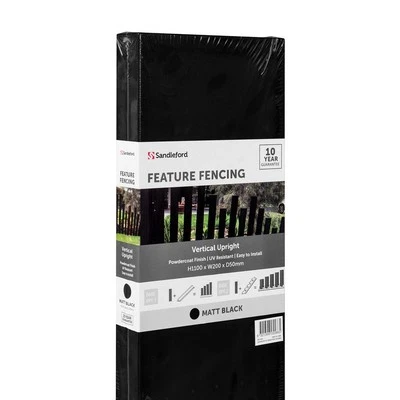WA NEW Sandleford Feature Fencing Matt Black 1.1m Vertical Upright