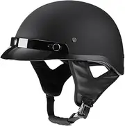 Half Shell Helmet, Motorcycle Helmet with ECE Approved, Half Shell Scooter Helmet, Jet Helmet, Retro for Adults, Men and Women C,Medium
