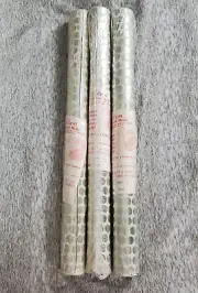 3 NEW Rolls Vtg 1970s Mid Centry Mod Fabric Backed Metallic Mylar Wallcovering