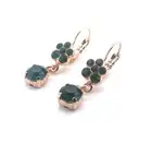 Earrings By Mariana My Treasures Coll. Charming Floral Emerald Austrian Crystals