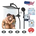 Oil Rubbed Bronze 10-Inch Square Shower Head Combo with Adjustable Extension Arm