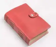 A6 Writing notes Notebook sketchbook Diary Notepad handmade leather redQ307