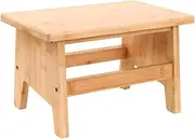 [Balama] Footstool, Bamboo, Sturdy Step Stool, Children's Stool, Bathroom Stool, 33 x 21 x 20 cm, up to 100 kg, Natural