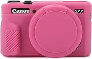 TYUANDOUER Case for Canon Powershot G7X Mark II Digital Camera, Soft Silicone G7X Mark II Camera Case Accessories, Protective Cover Case for G7X2 G7XII with Detachable Lens Cover - Rose