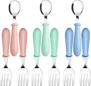Sandinal 9 Pieces Toddler Forks Toddler Cutlery, Stainless Steel Baby Forks