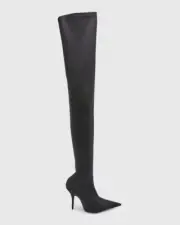 NEW BALENCIAGA boots black knife over the knee pointed toe stretch Size 36