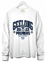 Geelong Cats 2022 Premiers Long Sleeve Tee Shirt Mens M - 2XL White COTTON:ON