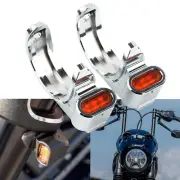 2pcs Front Turn Signal Light For Harley Sportster Dyna 39-41mm Chrome Yellow