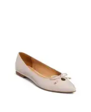 Jack Rogers Blair Women's 7 M Desert Sand Pointed Toe Bow Cutout Leather Flats