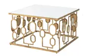 New York Mirrored Metal Gold Coffee Table
