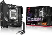 ASUS ROG Strix B650E-I Gaming WiFi AMD Ryzen AM5 mini-ITX motherboard, 10 + 2 power stages, DDR5, two M.2 slots, PCIe 5.0, 2.5G LAN, WiFi 6E, USB 3.2 Gen 2x2 Type-C port, and Aura Sync RGB lighting