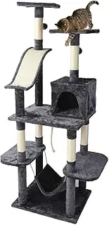 i.Pet Cat Tree Large Cats Tower Ultimate Scratching Post, 171cm Height Pet Scratcher Cardboard Posts Indoor Kittens Wooden Play House Towers and Trees Corner Toys, with Hammcok Hanging Toy Hammcok