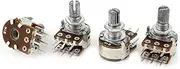 Aexit 4Pcs (Potentiometer) 1K Ohm 6-Terminal 15mm Shaft B Type Linear Dual Rotary Rotatable (66ry666qf169) Taper Potentiometer