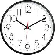 Lizbin Wall Clock, Modern Wall Clock 12 Inch Silent Non-Ticking, Wall Clocks Battery Operated, Large Wall Clock Round Easy to Read, Simple Style Decor Clock, Wall Clock for Living Room, Office (Black)