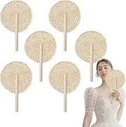 Straw Fan | Hand Weaving Handmade Palm Fan | Bohemian Cooling Supplies Natural Handheld Home Decor Wedding Favors for Women Couple Guests