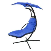 Zeus + Ruta Outdoor Portable Hammock Chair w/ Base 7' Rust Resistant Navy Blue