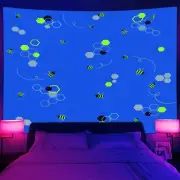 Funny Large Wall Art Blacklight Poster UV Reactive Tapestry Wall Hanging Fabric