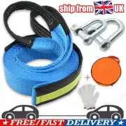 8T 5M Tow Rope Heavy Duty Towing Pull Strap Road Recovery Chain Hooks Car Van