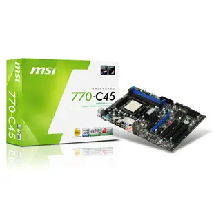 微星 MSI 770-C45 AM3腳位 AMD 770晶片 4組DDR3 6組SATA 1組IDE 全固態電容 可開核