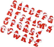 SEWACC 26Pcs Red English Letter Cloth Patches for Clothing Fun DIY Sewing Accessories for Jeans Hats and Crafts Christmas for Family and Friends