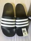 adidas Adilette Shower Slides for Men - Core Black/Cloud White, US 12