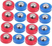 Generic 16pcs Roll Tabletop Shuffleboard Foosball Balls Soccer Game Air Hockey Table Rolling Beads Table Soccer Board Pucks Games Football Replacement Shuffleboard Rollers Steel