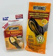 NEW Set of 2 HotHands Foot Warmers & 2 HotHands Toe Warmers (EXP. 2027 & 2028)