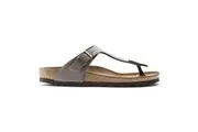 Birkenstock Gizeh Birko-Flor Nubuck Sandals - Regular - Stone
